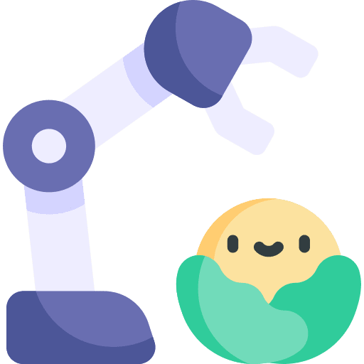 Robot arm smart farm harvest robotic arm icon