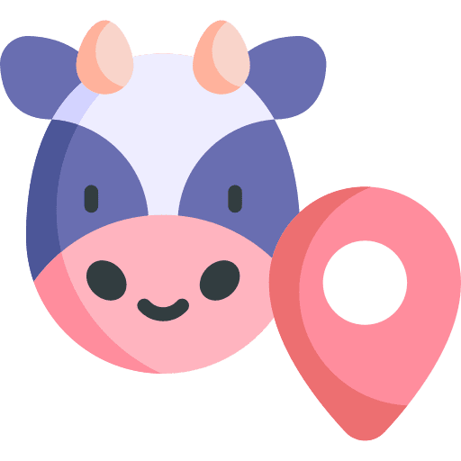 Tracking smart farm animals position icon