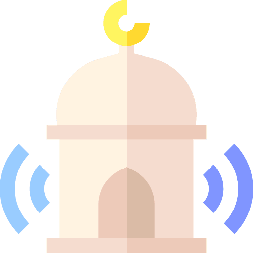Adhan praying muslim religion icon