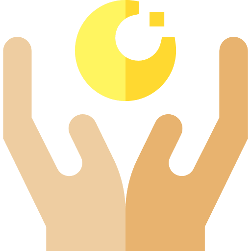 Pray cultures moon hands icon