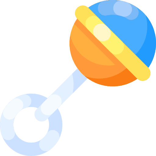Rattle kid and baby rattle musical icon