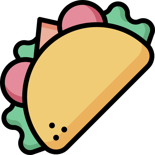 Taco food and restaurant taco salad icon