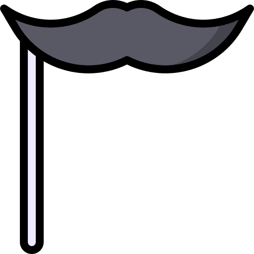 Moustache facial hair birthday and party moustache icon