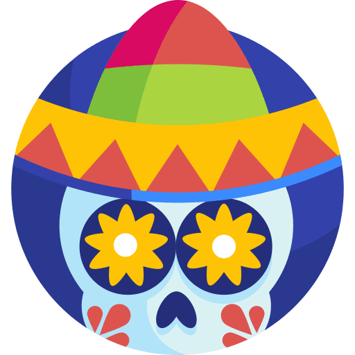 Mexican skull hat traditional craft icon