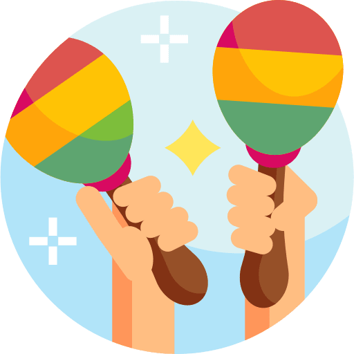 Maracas hands pairs musical instrument icon