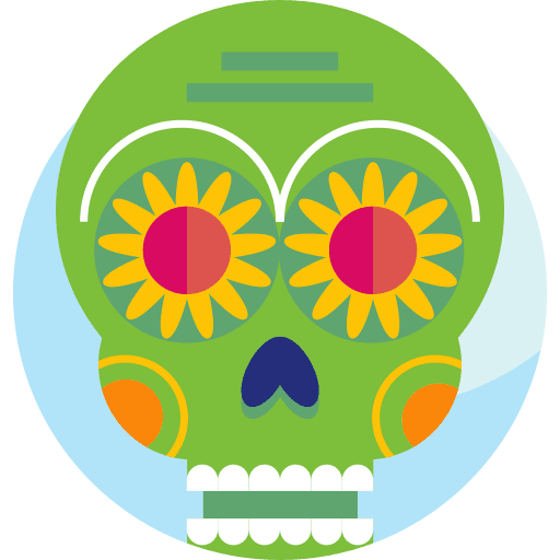 Mexican skull cultures craft catrina icon