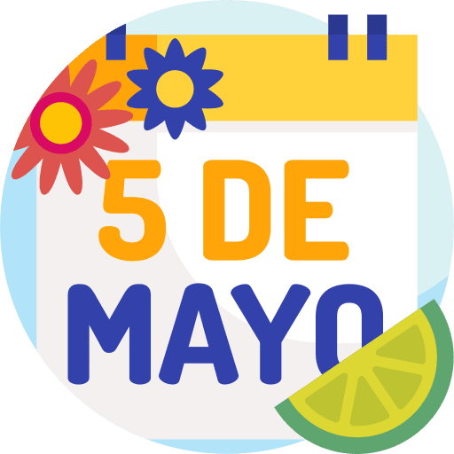 Cinco de mayo mexico mexican time and date icon