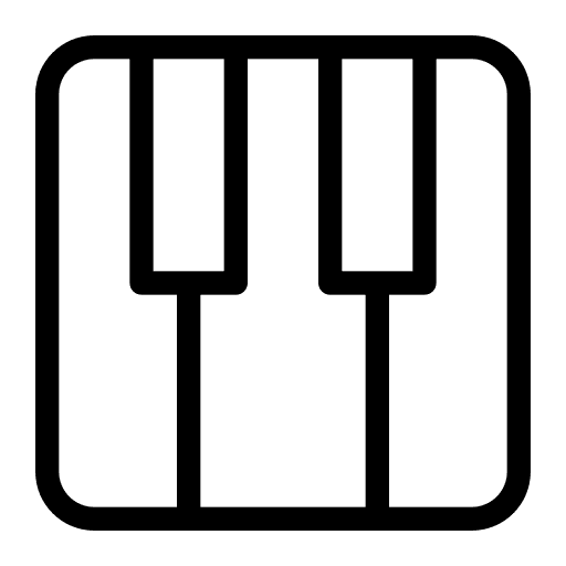 Keyboard entertainment music instrument keyboard icon