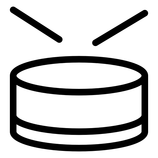 Drum cymbal music and multimedia orchestra icon