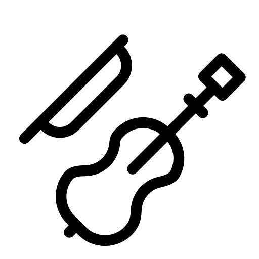 Violin string instruments music and multimedia music icon