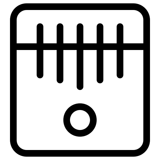 Kalimba music and multimedia wind instrument likembe icon