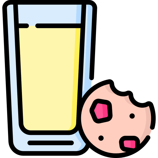 Glass of milk dessert cookies sweet icon