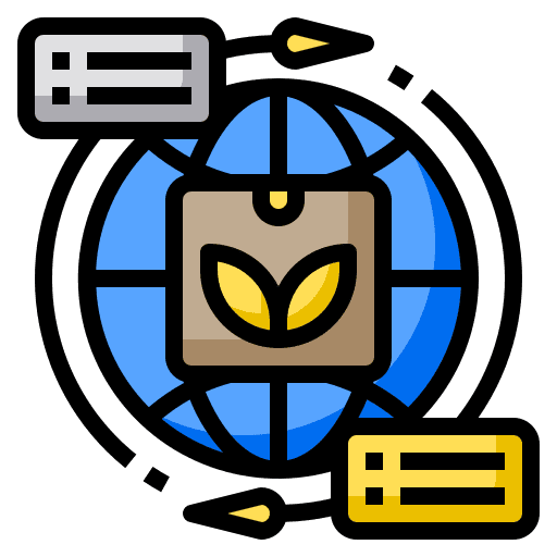 Global shipping ecology global shipping delivery box icon