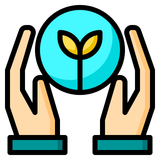 Save plants hand eco friendly ecological icon
