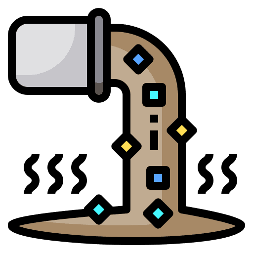 Waste water contaminated pollution radioactive icon