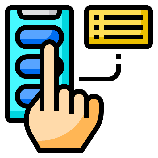 Application ui order push button icon