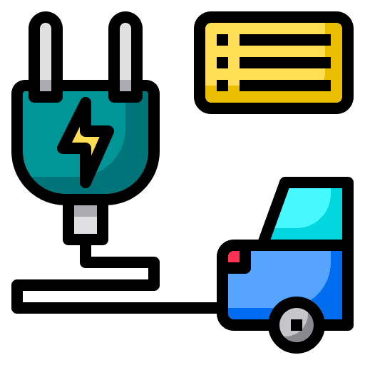 Electric car eco car data transportation icon