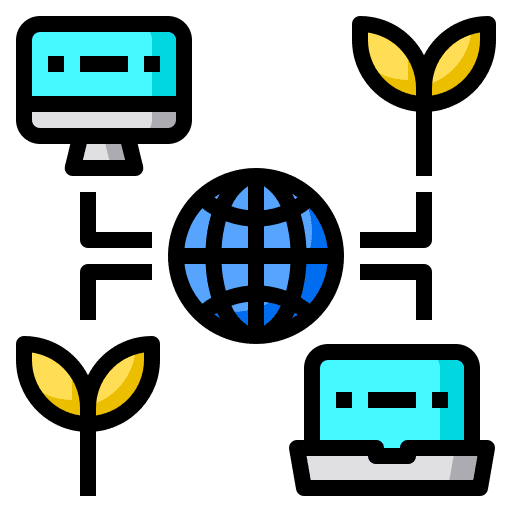 Innovation sprout connection networking icon
