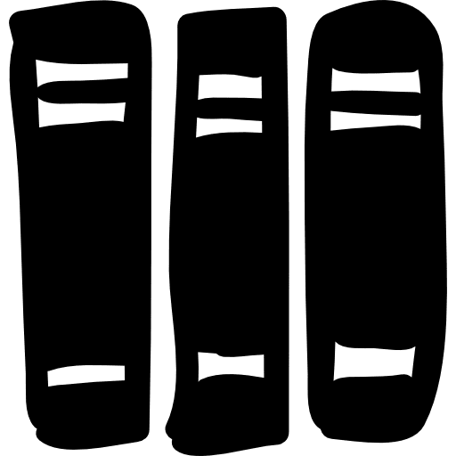 Library of three books hand drawn tools filled tools libraries icon