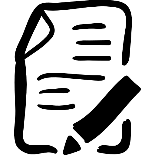 Paper and pencil hand drawn educational tools pencil writing write icon