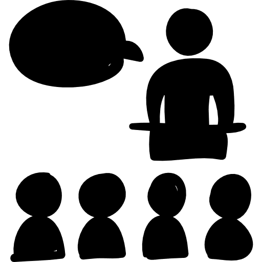 Class hand drawn persons group teacher group class icon