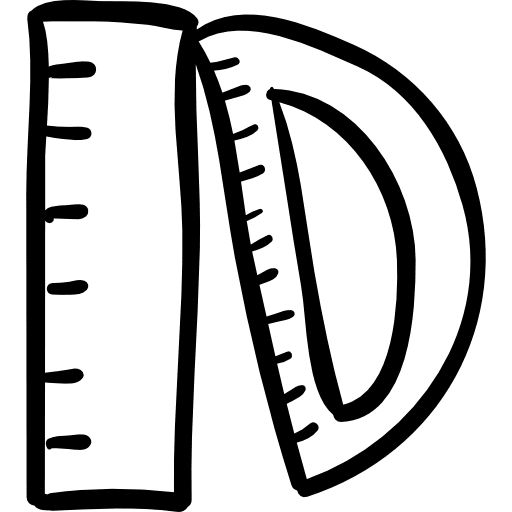 Rulers hand drawn education tools ruler tool rulers icon