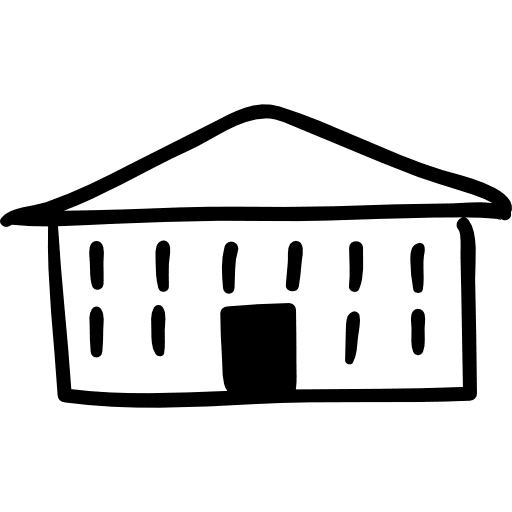 University hand drawn building university hand drawn education icon