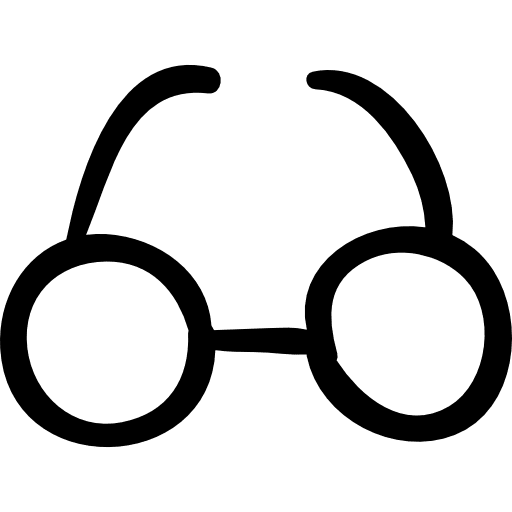 Circular eyeglasses hand drawn tool glasses specs tools icon