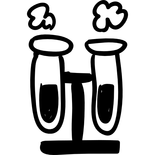 Test tubes hand drawn science tools two education liquids icon