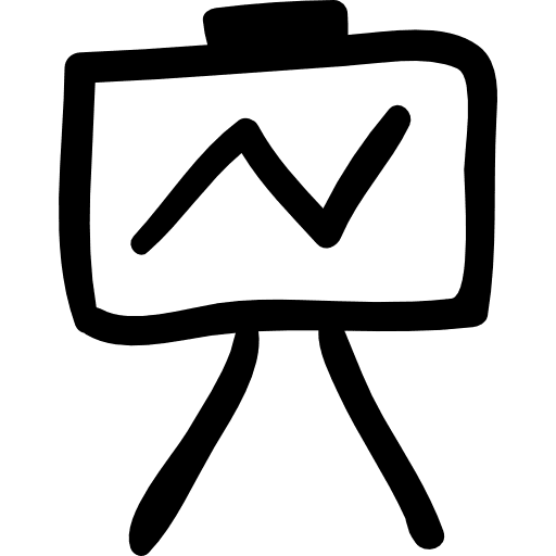 Whiteboard hand drawn educational tool icon