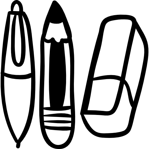 Writing tools tool kit eraser icon