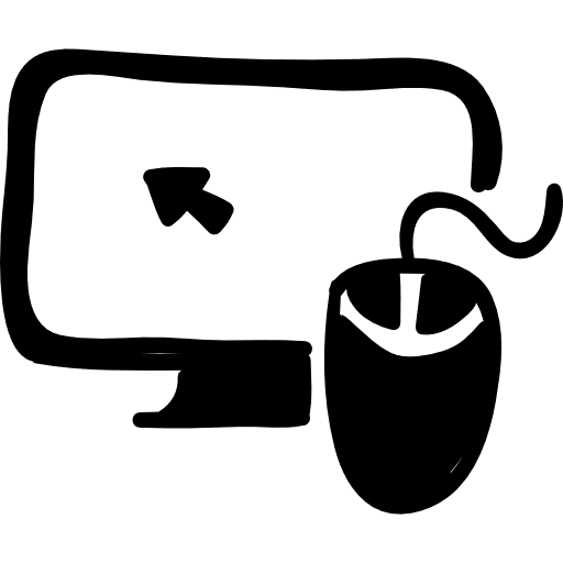 Computer mouse and monitor tool monitor mouse icon