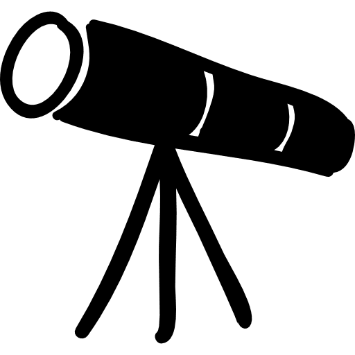 Telescope hand drawn tool space telescopes observation icon