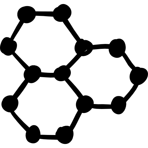 Three hexagons hand drawn three hexagon icon