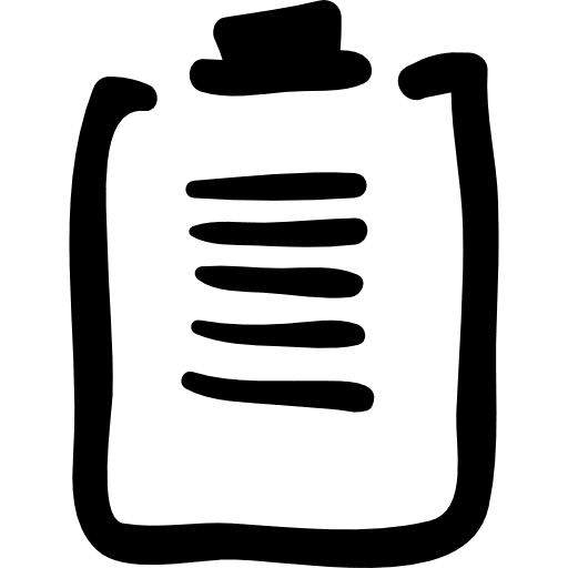 Clipboard hand drawn tool tools hand drawn text lines icon