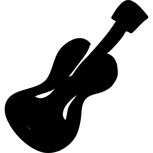 Guitar filled hand drawn musical instrument hand drawn musical filled icon