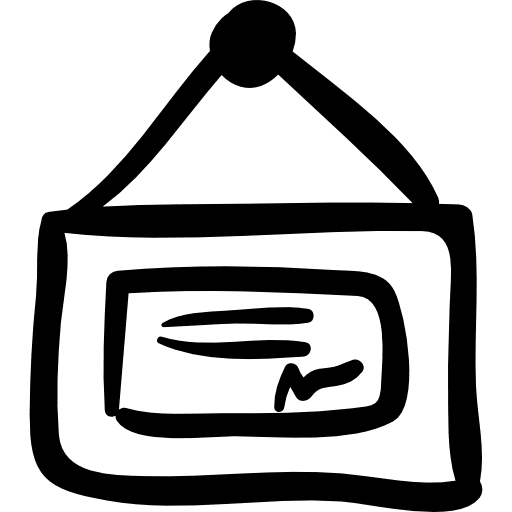 Hanging hand drawn picture or diploma boards pictures framed icon