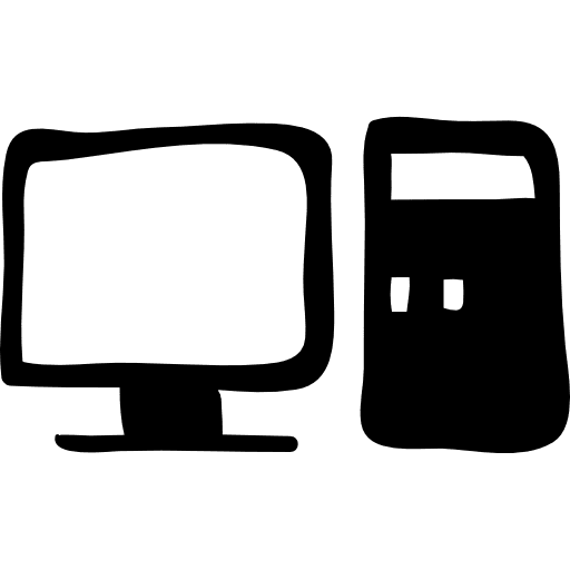 Computer and monitor hand drawn tools computer tools tool icon