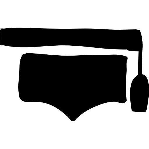 Graduation cap hand drawn filled hand drawn hat graduation icon