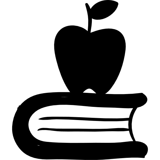 Apple on a book study learning books icon