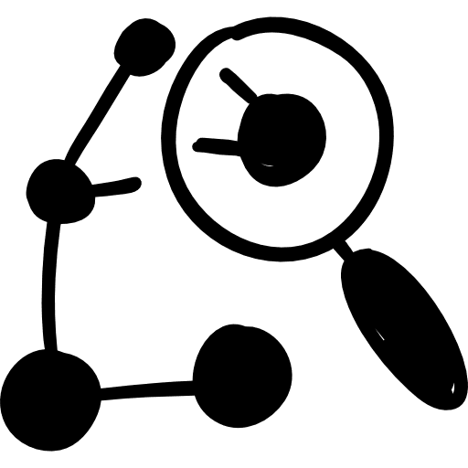 Magnifier on shapes education educational observation icon