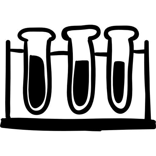 Test tubes hand drawn tools hand drawn experiment education icon