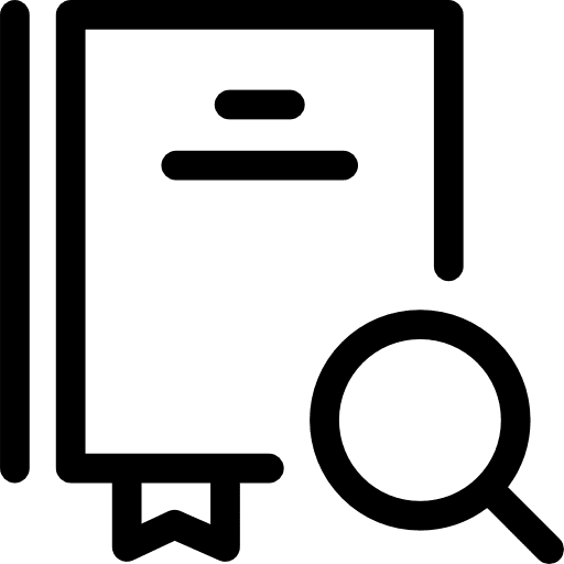 Book and magnifying glass school ebook educative icon