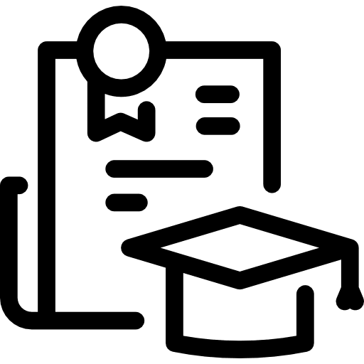 Earning a degree degrees diploma university icon