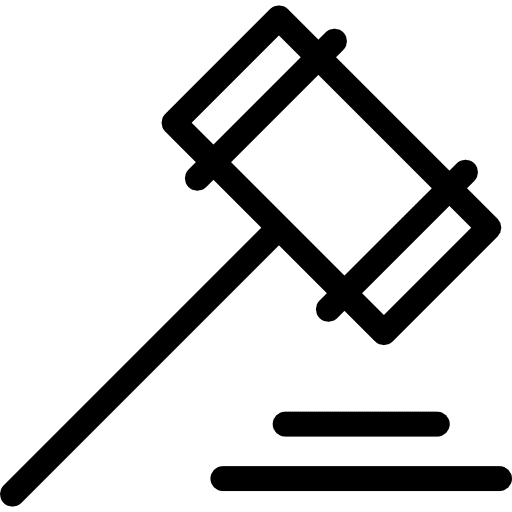 Law faculty judging sentence trial icon