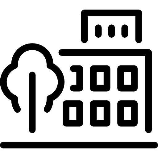 University campus high school education college icon