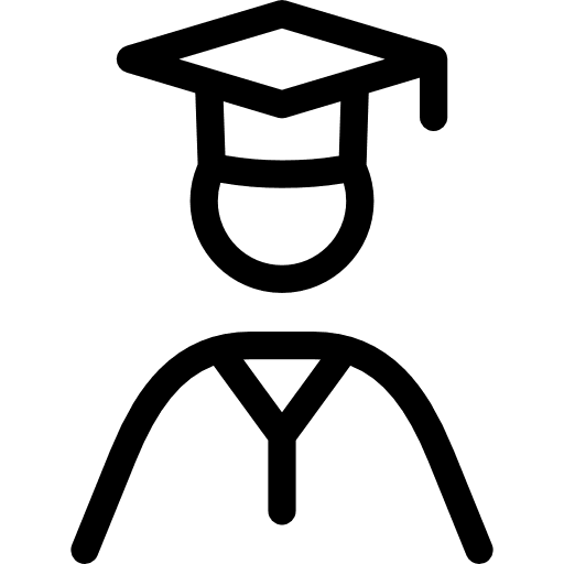 Graduate student education high school university icon
