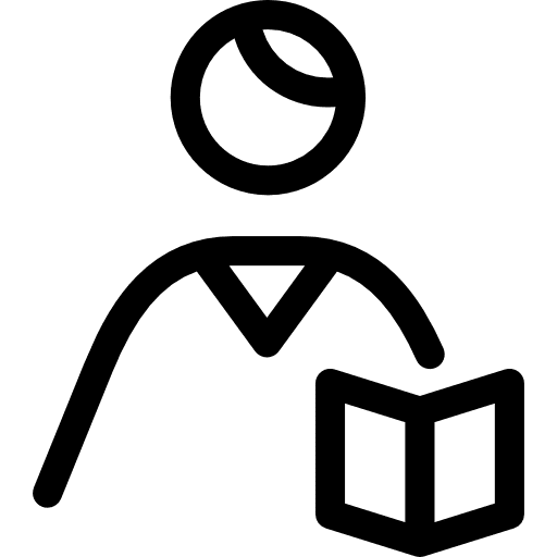 Male student study education reading icon