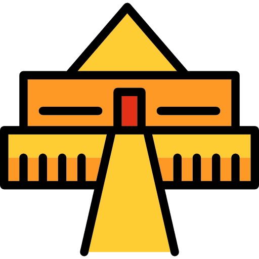 Temple architectonic art monuments icon