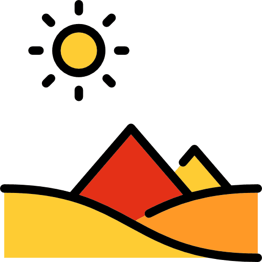 Desert landscape desert pyramids icon
